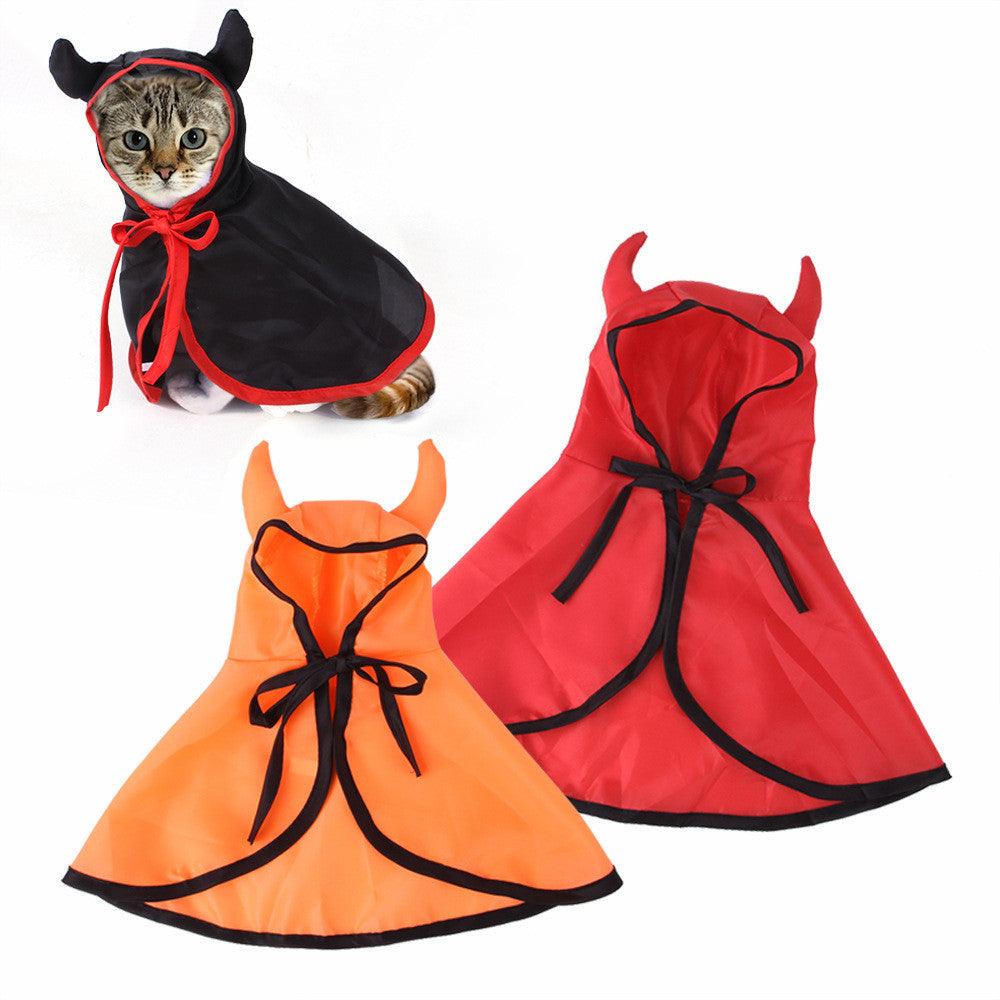 Fierce Feline Horned Halloween Cape For Pets