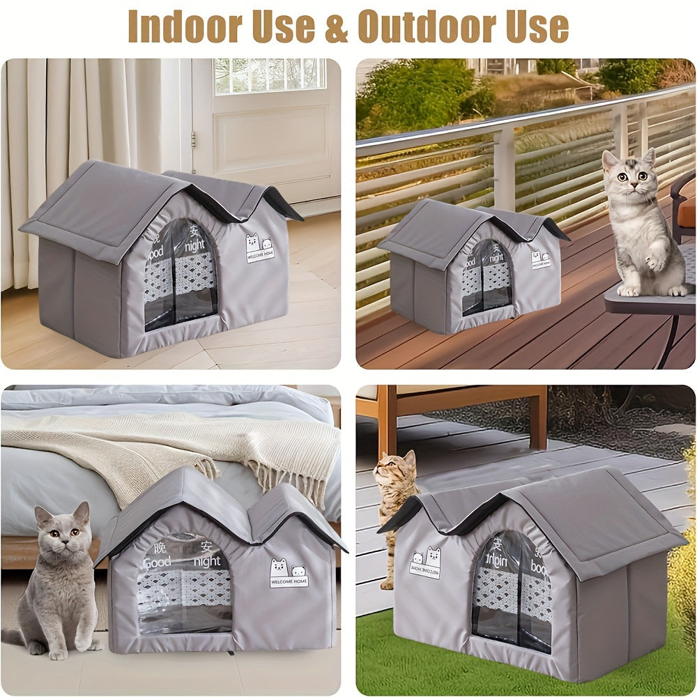 NNETM Cat Dog Bed House for All-Season Comfort Shelter-3
