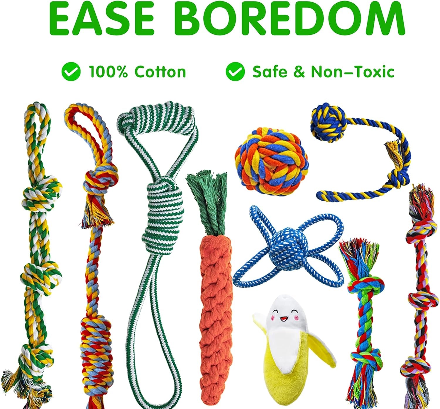 Dog Chew Toys for Puppies Teething, 14 Pack Puppy Chew Toys Tug of War Dog Toy Bundle Chew Ball Dog Squeaky Toys Iq Treat Ball Rubber Bone Puppy Teething Chew Toys Small Dog Puppy Toys