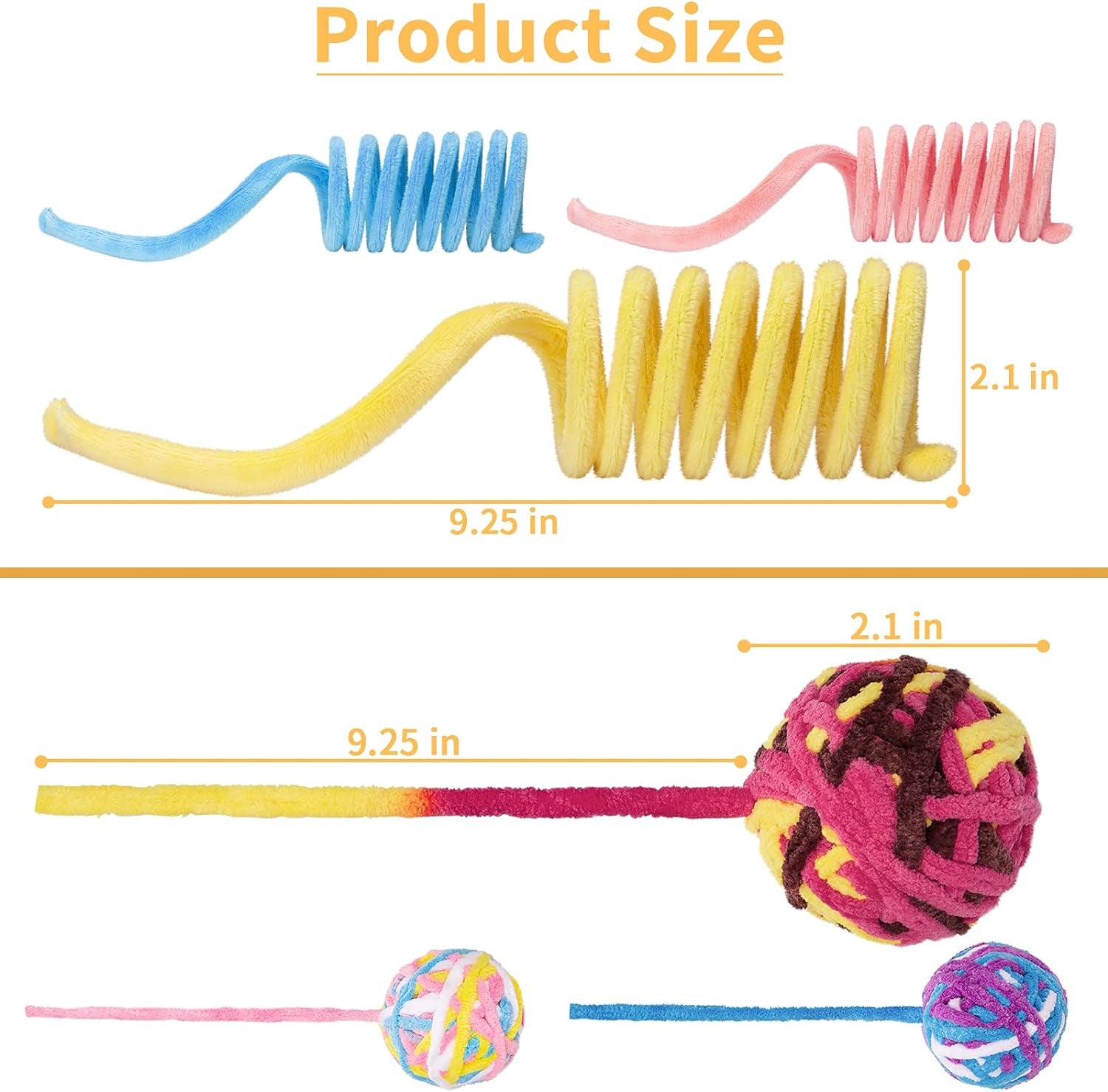 Cat Toy Balls, Woolen Yarn Cat Ball with Bell Inside,Indoor Interactive Cat Chew Toys for Kittens, 6 Pack