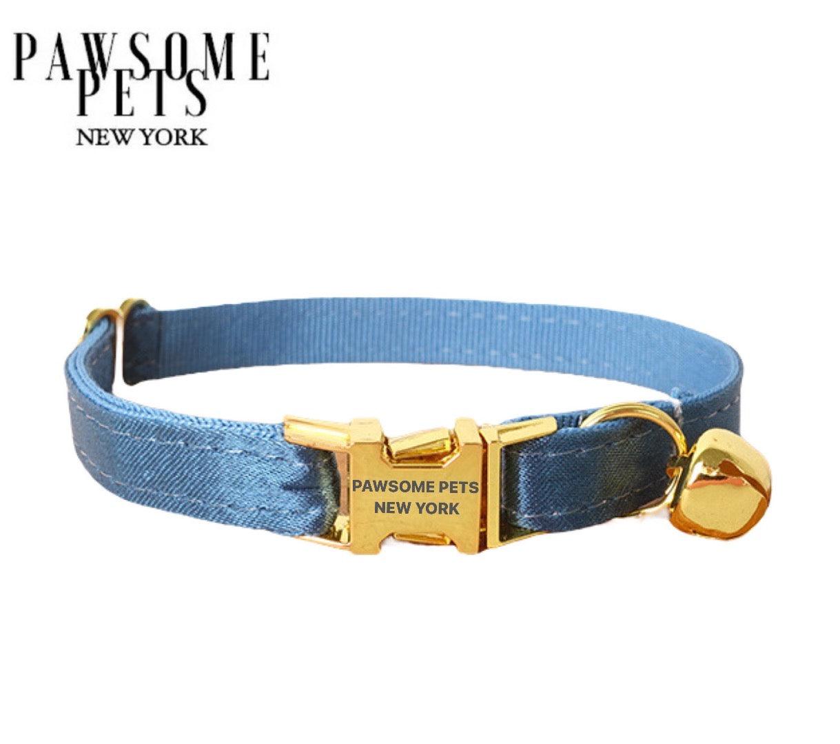 SMALL SIZE DOG & CAT COLLAR - SILVER BLUE