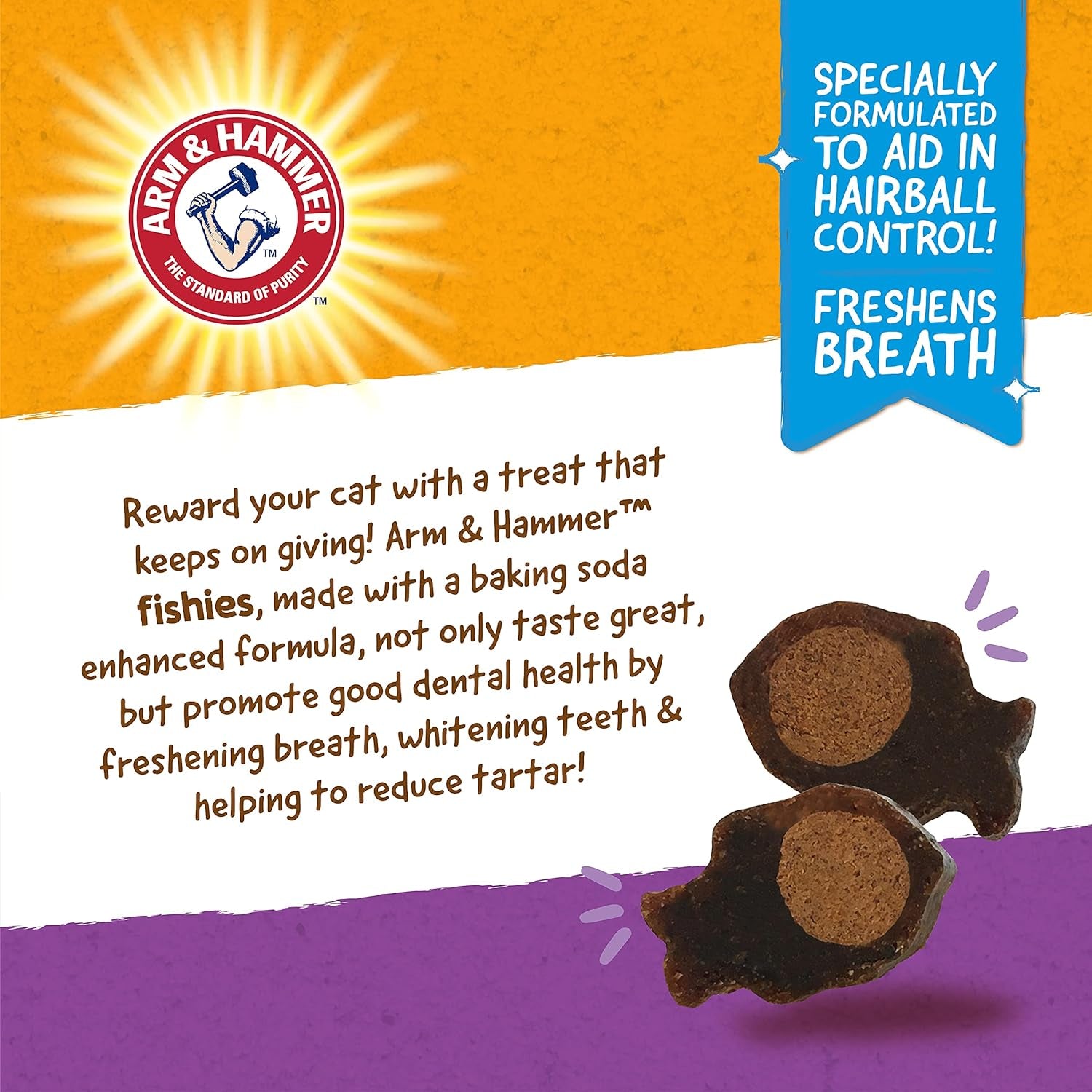 for Pets Cat Dental Treats - Tartar Control Cat Treats for Cat Dental Health, Cat Dental Care Treats for Fresh Breath, Cat Teeth Treats for Cats, Arm and Hammer Dental Chews for Cats