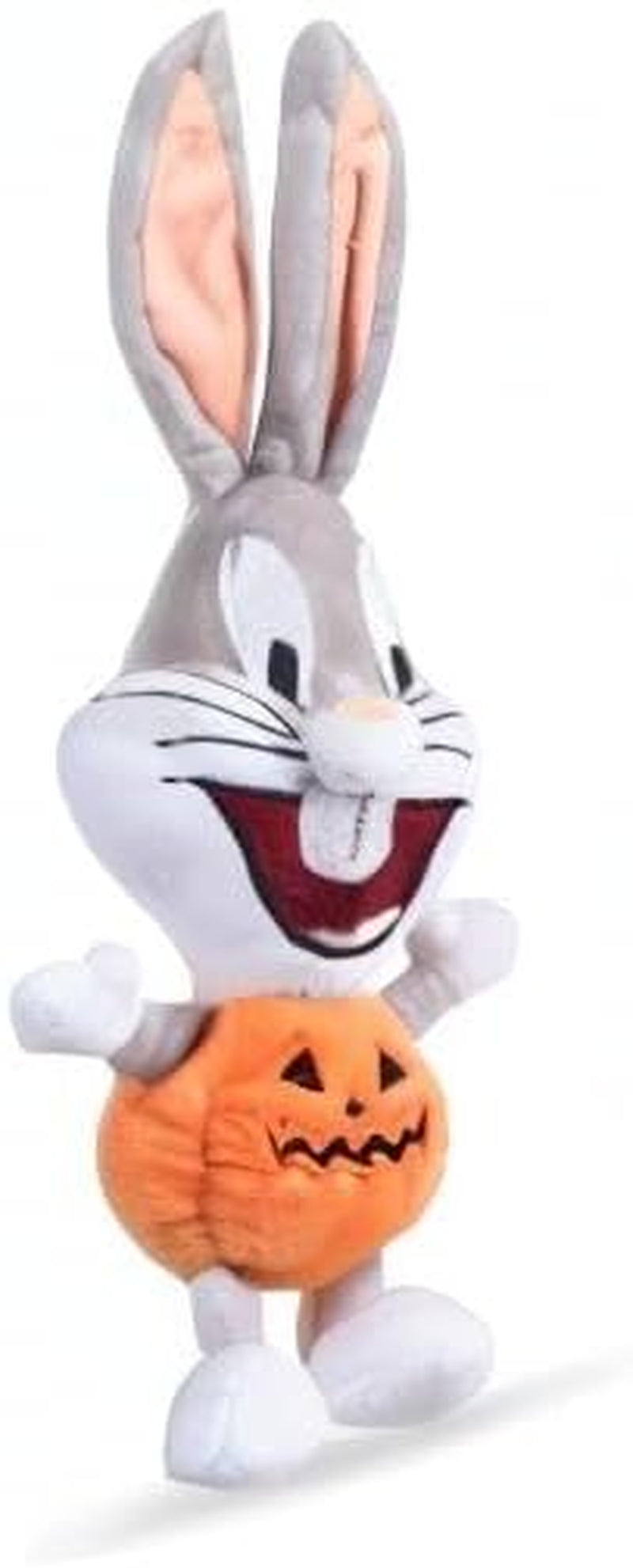 Bugs Bunny Halloween Big Head Pumpkin Plush Dog Toy | Medium Squeaky Dog Chew Toy, 9 Inch, (FF16973)