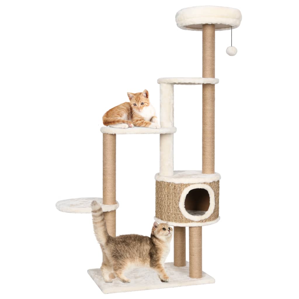 NNEVL Cat Tree with Luxury Cushion and Scratching Post 148cm Seagrass-0