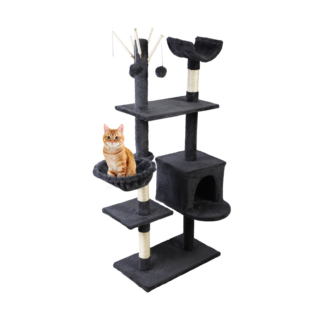 NNEDSZ Cat Tree 140cm Trees Scratching Post Scratcher Tower Condo House Furniture Wood-0