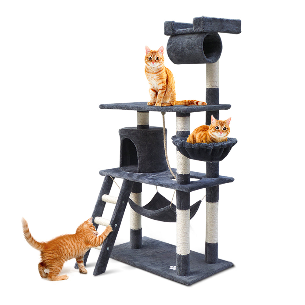 NNEDSZ Cat Tree 141cm Trees Scratching Post Scratcher Tower Condo House Furniture Wood-0