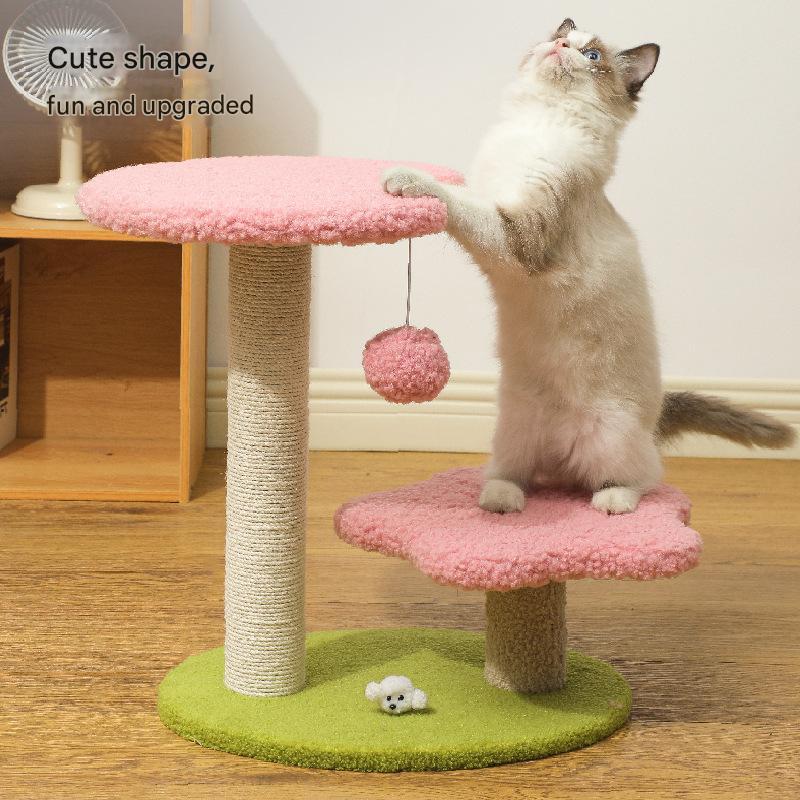 NNEDSZ Blue Compact Cat Climbing Frame with Dual-Level Sisal Posts and Playful Design - Perfect for Scratching and Jumping-1
