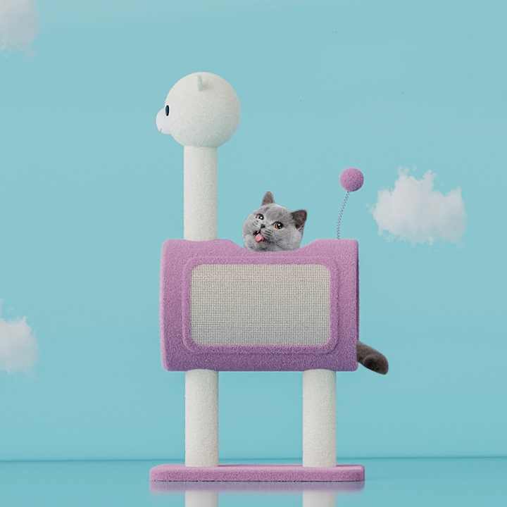 NNEDSZ Green Dinosaur-Theme Cat Tree with Tunnel - Multi-Functional Cat Scratching Post and Playhouse-2