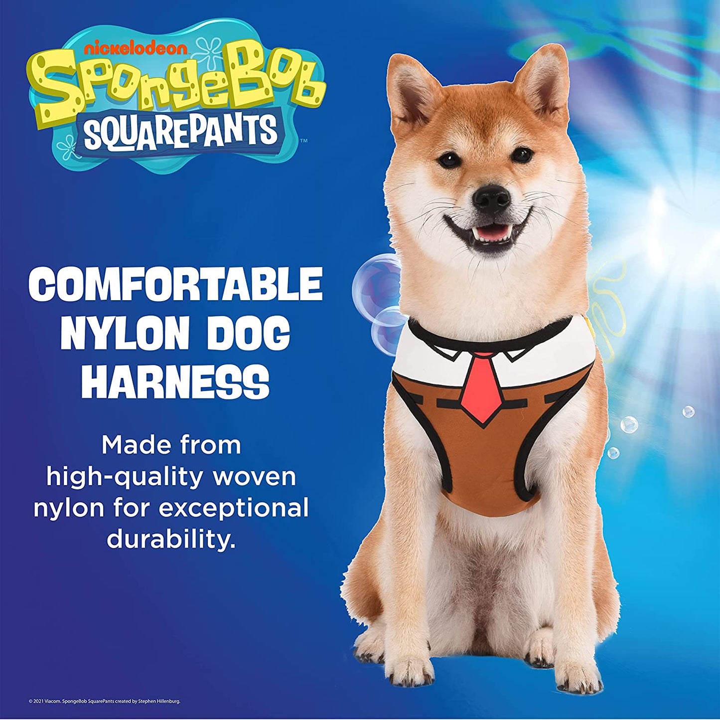 Spongebob Squarepants for Pets Dog Harness for Medium Dogs | No Pull Dog Harness for Spongebob Fans, Designed with Classic Spongebob Outfit | Soft and Comfortable Medium Dog Apparel