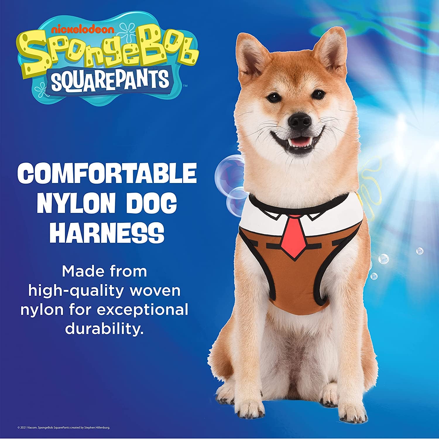 Spongebob Squarepants for Pets Dog Harness for Medium Dogs | No Pull Dog Harness for Spongebob Fans, Designed with Classic Spongebob Outfit | Soft and Comfortable Medium Dog Apparel