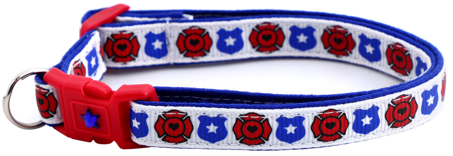 Fire and Police Badges Cat Collar