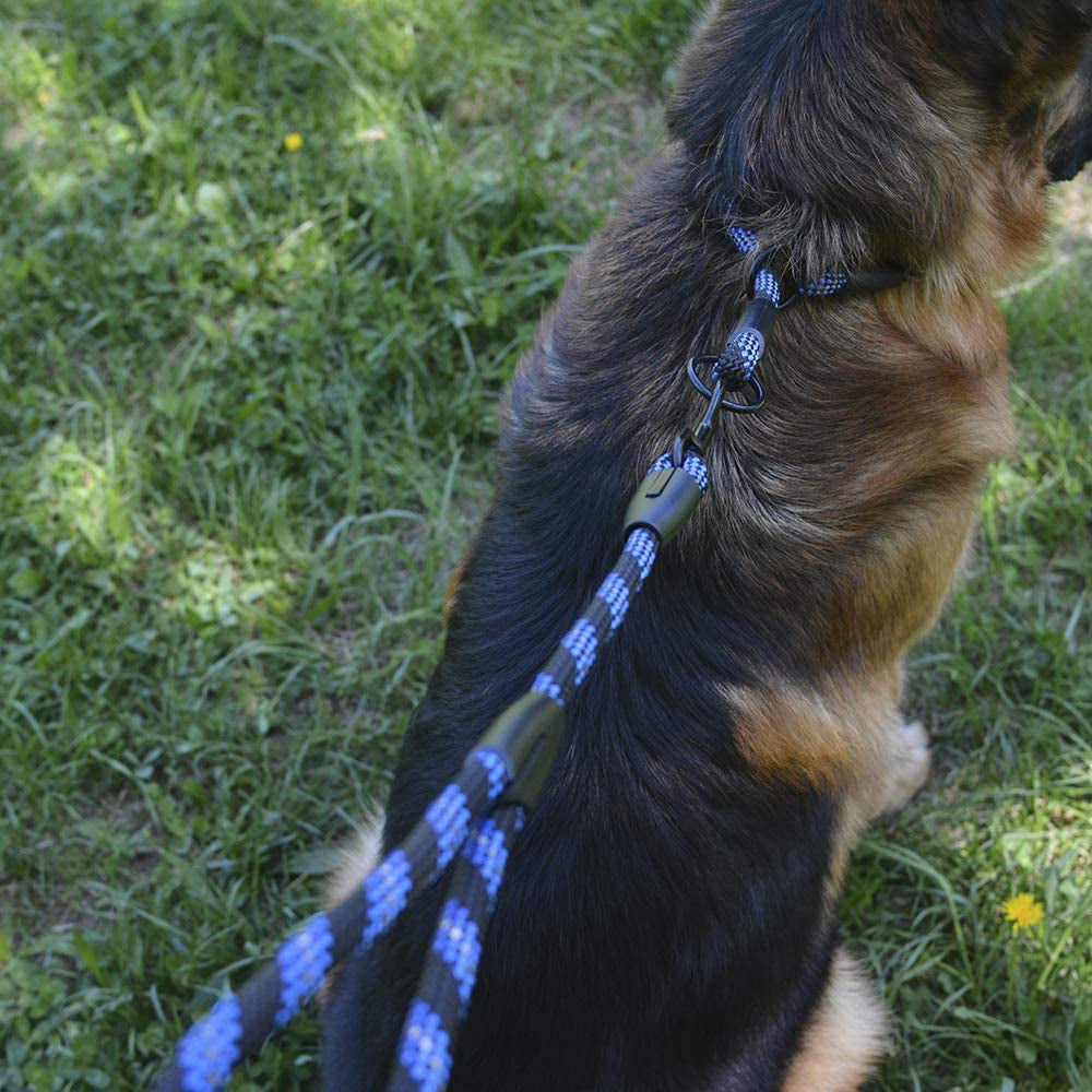 Rope Pro Training Dog Collar Braided No Pull Quick Release round Lead Collars for Dogs Small Medium Large Puppy (XS - 15.7" Long, Blue)