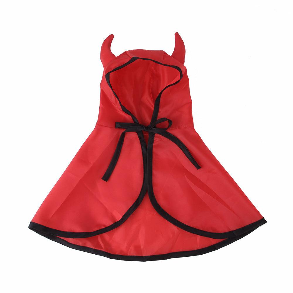 Fierce Feline Horned Halloween Cape For Pets