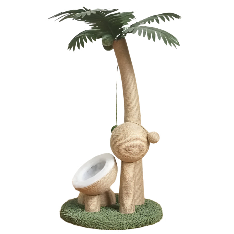 NNETM Coconut Tree Cat Scratching Post with Ball Toy-0